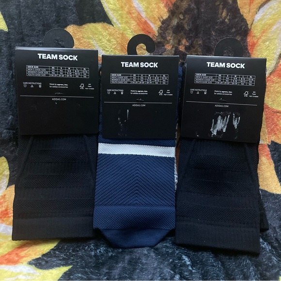NWT 3 Pair Adidas Team Crew Socks Size Medium - Picture 2 of 8